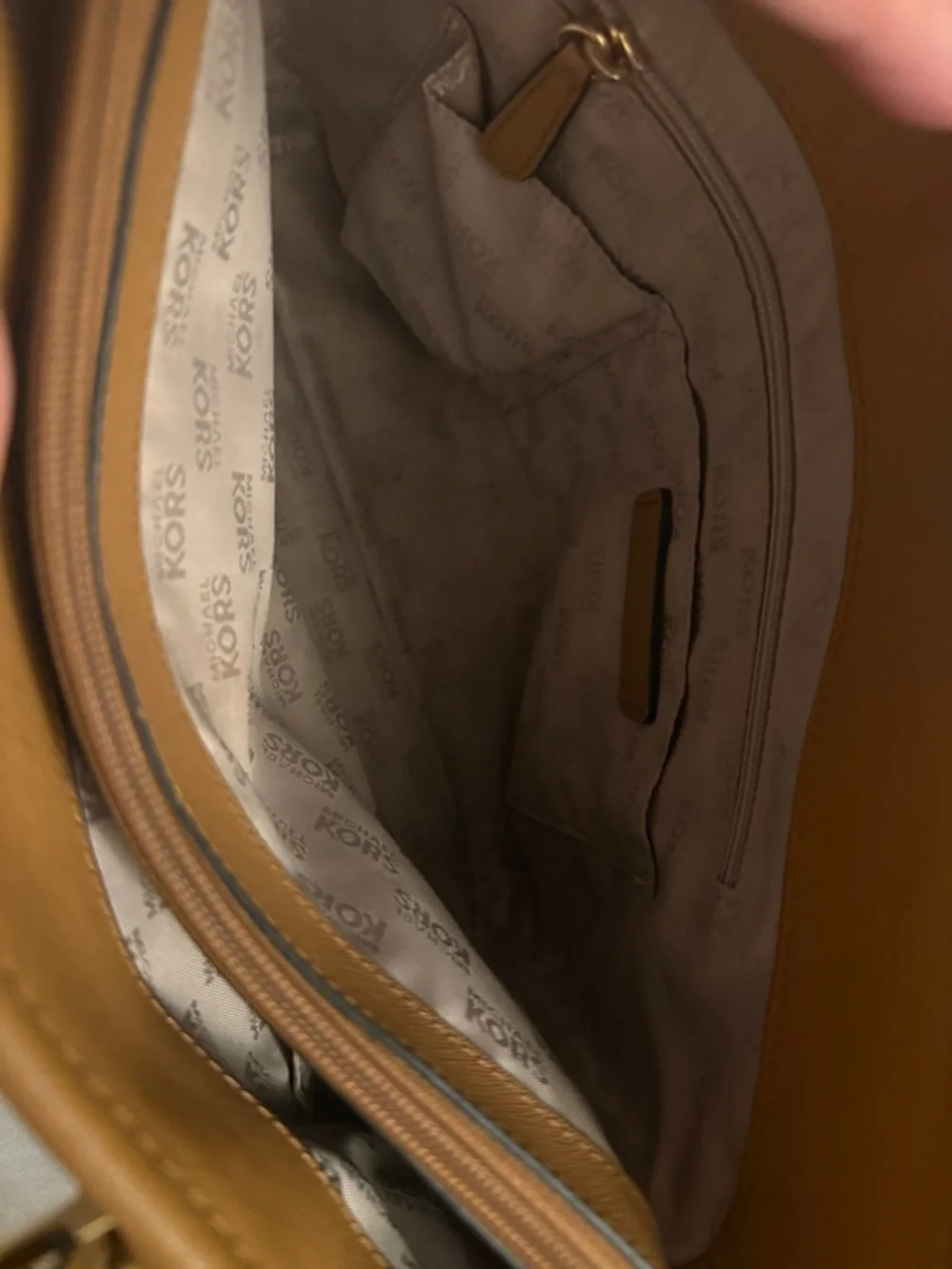 Michael Kors Cognac Saffiano Leather Tote with Front Pocket - Picture 12 of 16